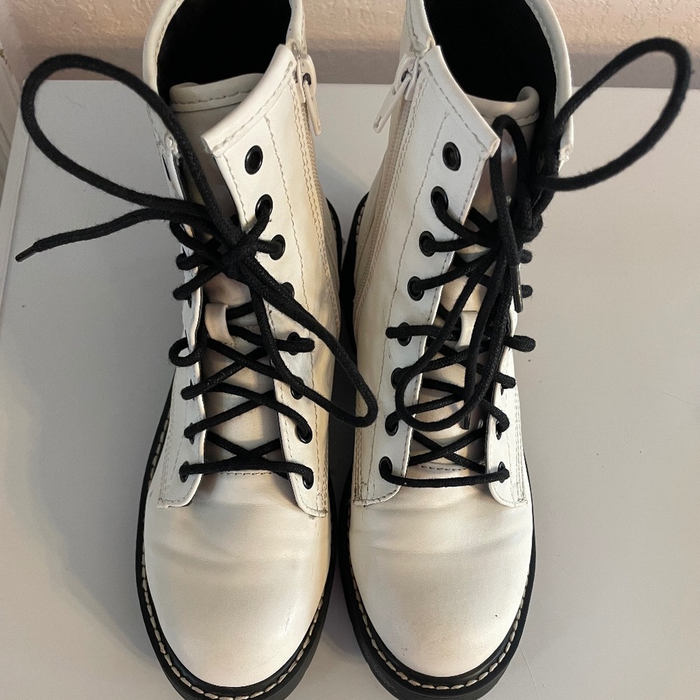 Madden Girl White Combat boots